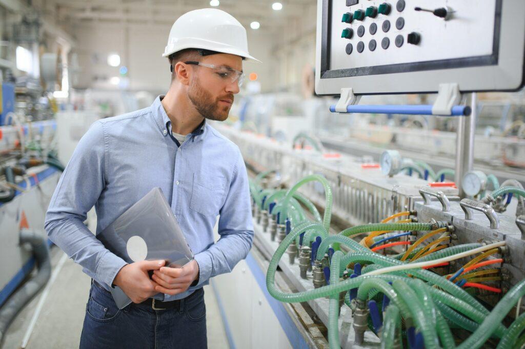 Inspektion von Rohrsystem in Fabrik | Thermofühler